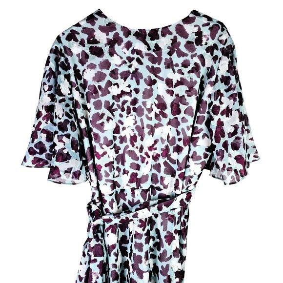 Tanya Taylor Blaire Brushstroke Coral Araucana Wrap Dress, Sz 16, NWT - Picture 10 of 11